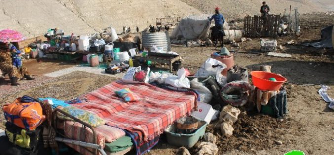 جيش الاحتلال يهدم مساكن  وبركسات زراعية في منطقة الأغوار الوسطى