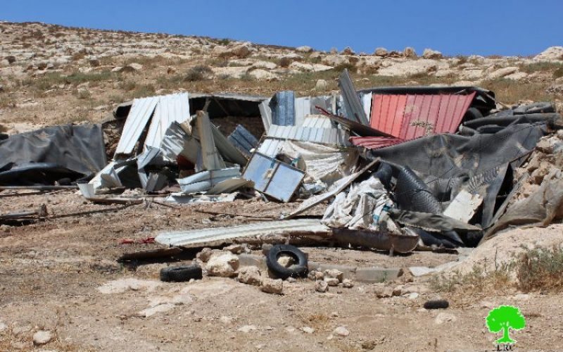 Israeli Occupation Forces demolish agricultural structure in Al-Samou’ hamlet of Al-Radhim