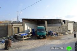 إخطارات عسكرية بوقف البناء لمنشآت زراعية في قرية النبي الياس / محافظة قلقيلية