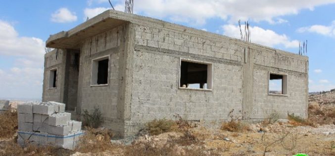 Stop-Work orders on four residences in the Hebron town of Beit Awwa