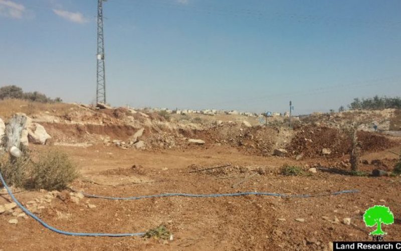The Israeli occupation municipality demolishes a tent and ravages agricultural land in Sur Baher village in Jerusalem