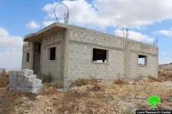 Stop-Work orders on four residences in the Hebron town of Beit Awwa
