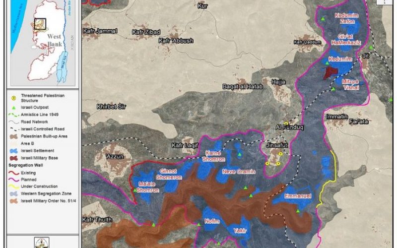 Israeli Halt of construction orders in Al Funduq and Jinsafut villages in Qalqilyia Governorate