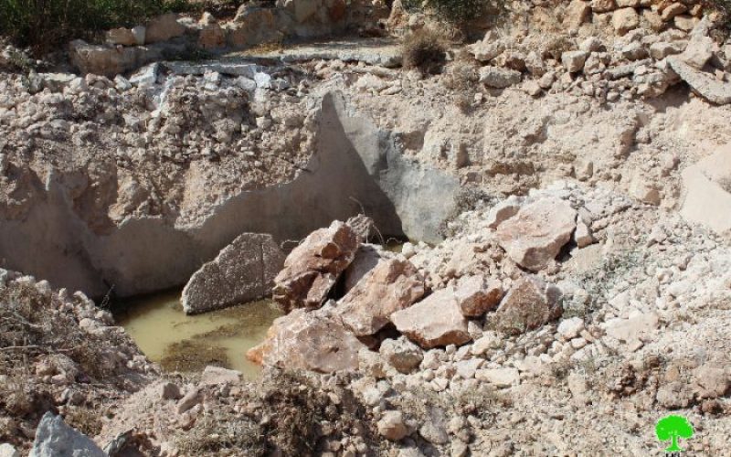 Israeli Occupation Forces demolish four agricultural wells in  Hebron town of Sa’ir