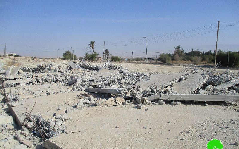 Israeli Occupation Forces demolish commercial stores in the Jericho area of Al-Auja