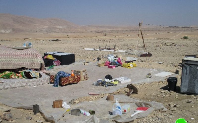 Israeli Occupation Forces demolish Al-Mu’arrajat Bedouin community for the fourth time in 2016
