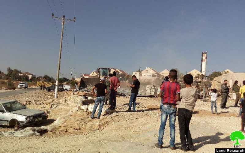 Israeli Occupation Forces demolish a social center and residence in Hebron town of Yatta