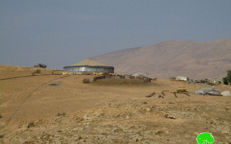 Stop-work order on water pool in Palestinian Jordan Valley area of Khirbet  AL-Farisiya