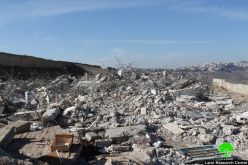 Dozers of Israel Municipality demolish a residential building in Shuafat, north of Jerusalem