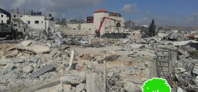 Israeli Occupation Forces demolish structures in Qalandiya Refugee Camp, north Jerusalem