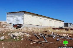 Stop-work orders on agricultural structures in Ghuwein hamlet in Hebron governorate
