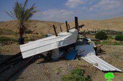 هدم ورشة للحدادة في منطقة الجفتلك بمحافظة أريحا