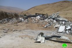 Israeli Occupation Forces demolish structures in village Jericho of Al-Jiftlik