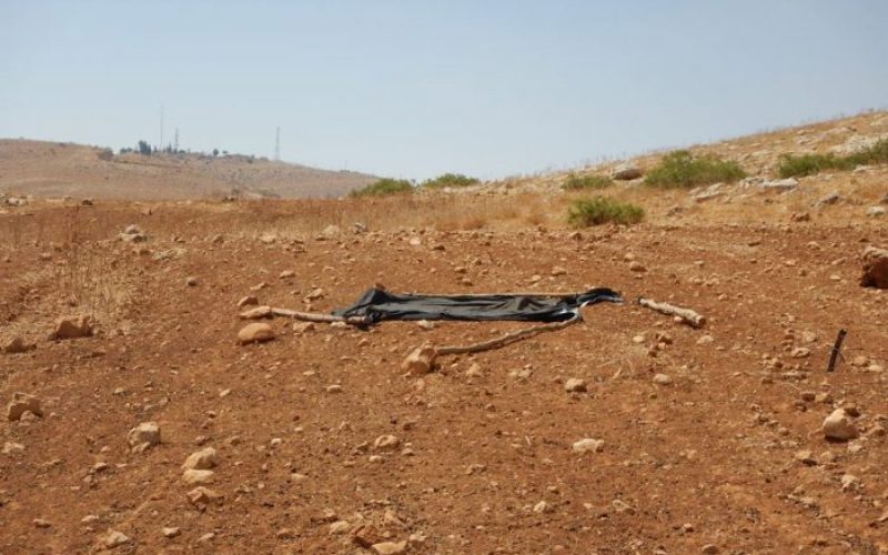 Israeli colonist demolish residential tent and sabotage water tanks in Tubas governorate