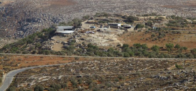 إخطار بوقف البناء للخط المائي الناقل في خربة أم المراجم جنوب قرية دوما / محافظة نابلس