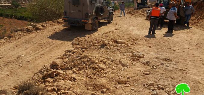 الاحتلال يوقف العمل في شق طريق زراعي في واد الشامي- بلدة الخضر/ محافظة بيت لحم