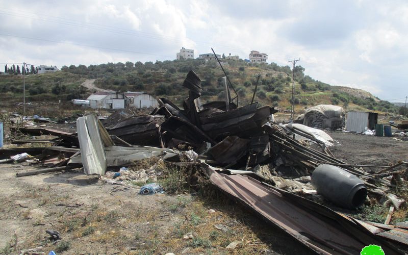 Israel’s Occupation Forces  demolish charcoal workshops in Jenin