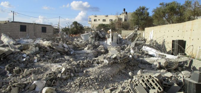 Israeli Occupation Forces demolish a residence and notify another of stop-work in Ramallah