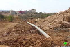 إخطار بوقف العمل في شبكة مياه شرق بلدة يطا بمحافظة الخليل