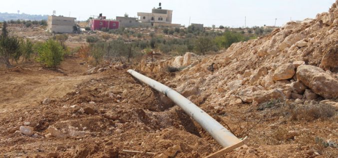 إخطار بوقف العمل في شبكة مياه شرق بلدة يطا بمحافظة الخليل