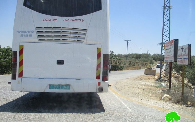 The Israeli Occupation Forces close the entrance of Deir Abu Mish’al village via metal gate