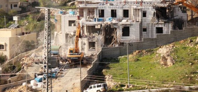 Israeli Occupation Forces demolish residential building in Hebron