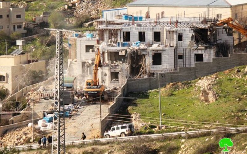 Israeli Occupation Forces demolish residential building in Hebron