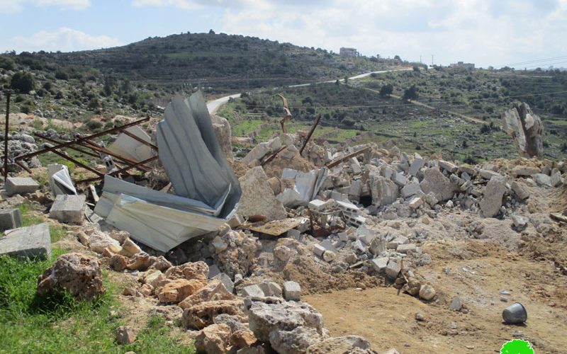 Israeli Occupation Forces demolish agricultural barrack in Ramallah