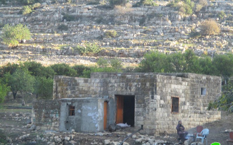 Demolition of structures and confiscation of items in the Salfit area of Wad Qana