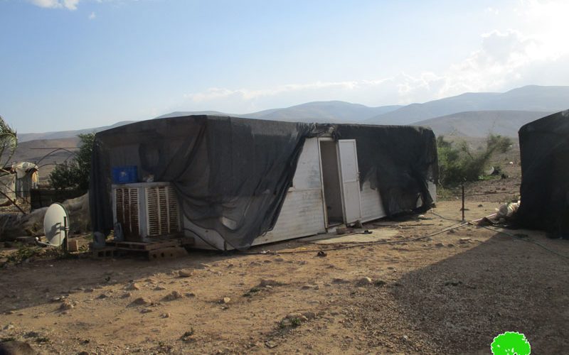 The Israeli occupation delivers demolition notices on structures in the Jericho village of Fasayil