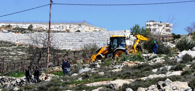 Israeli Occupation Forces demolish structures and ravage lands in Hebron