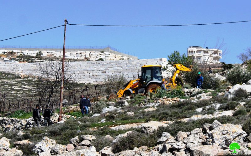 Israeli Occupation Forces demolish structures and ravage lands in Hebron