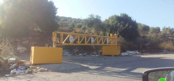 جيش الاحتلال الاسرائيلي ينصب بوابة حديدية جديدة شمال مدينة سلفيت