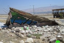 الاحتلال الاسرائيلي يهدم مسكن زراعي في منطقة أم العبر شمال مدينة اريحا