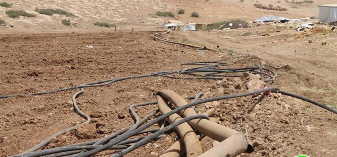 تدمير خطوط مائية ناقلة لشق طرق عسكرية إسرائيلية في منطقة سهل البقيعة / محافظة طوباس