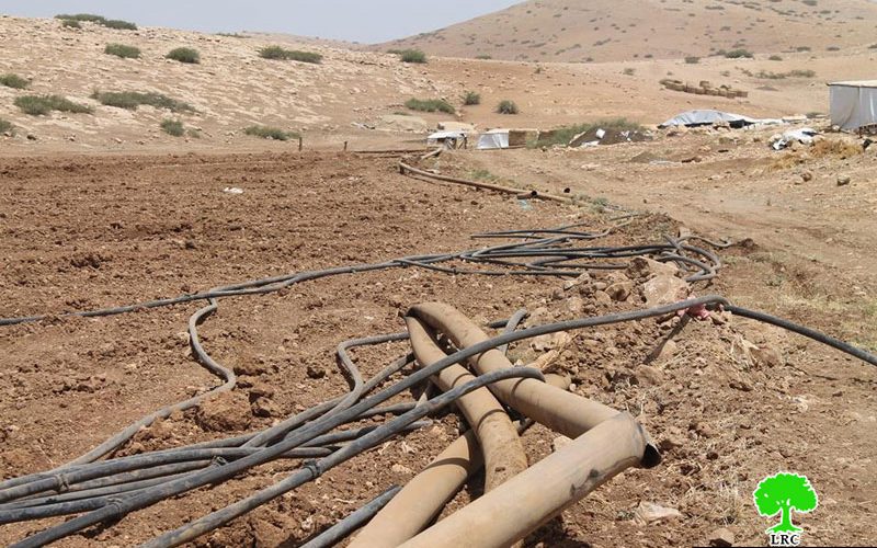 تدمير خطوط مائية ناقلة لشق طرق عسكرية إسرائيلية في منطقة سهل البقيعة / محافظة طوباس