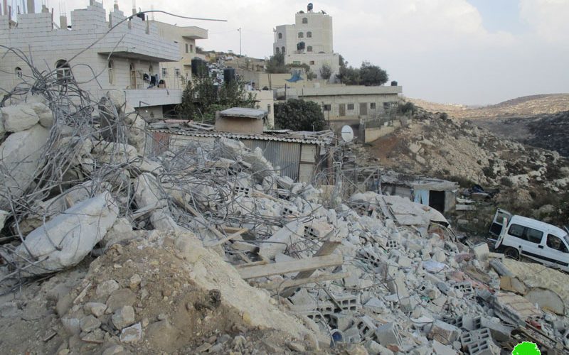 Demolition of a three-floor building in Al Bira