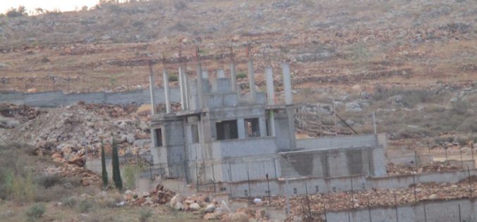 إخطارات بوقف البناء تطال منشآت سكنية وزراعية في بلدة الزاوية / محافظة سلفيت