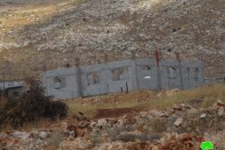 إخطار بوقف البناء لمنزلين قيد الإنشاء  قي خربة مسعود  محافظة جنين