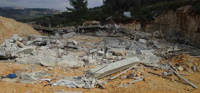 Demolition of an under-construction home in Jibiya north Ramallah