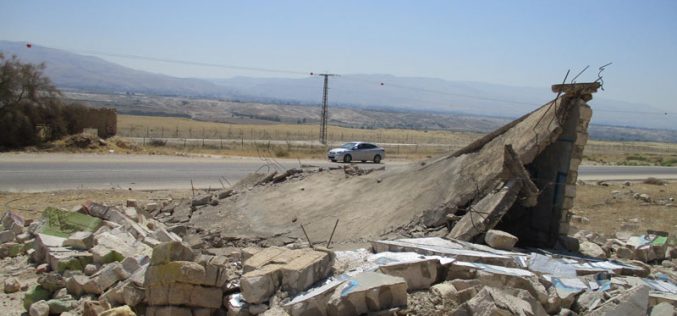 Demolition of an agricultural structure in Um Al-Ibar/ Jericho governorate