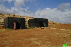 Israeli troops confiscate a mobile room in Humsa At-Tihta / Tubas governorate