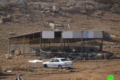 الاحتلال الإسرائيلي  يخطر مواطناً بهدم منشآته السكنية والزراعية في منطقة ذراع عواد / محافظة طوباس