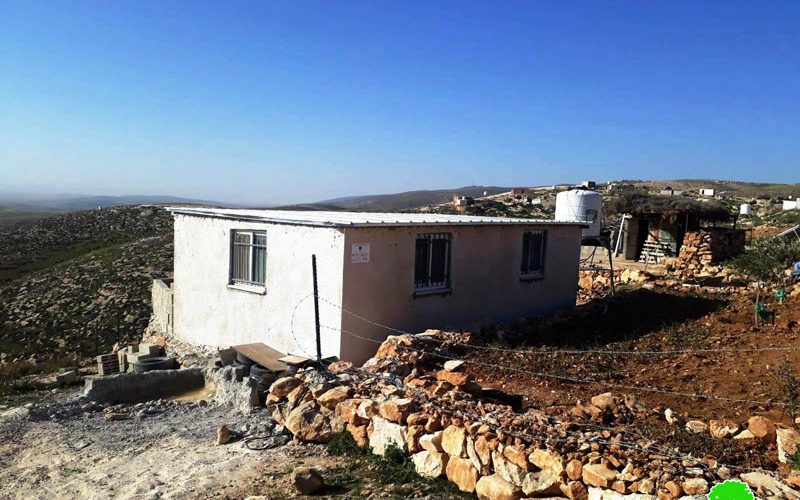 Issuing a Halt of Work order on a residential room in Khallet Ad-Dabe’a – East Yatta / Hebron governorate