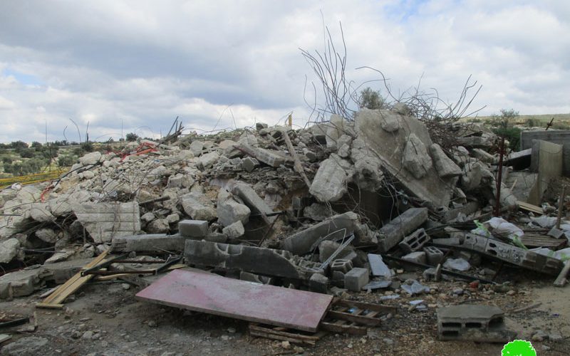 The Israeli occupation demolish structures in An-Nabi Elyas village / Qalqilya