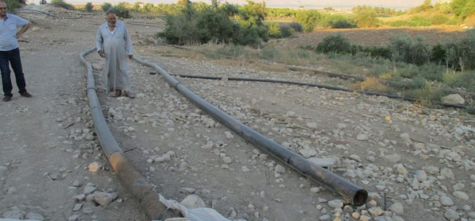 تدمير خطوط مائية في قرية بردلة / محافظة طوباس