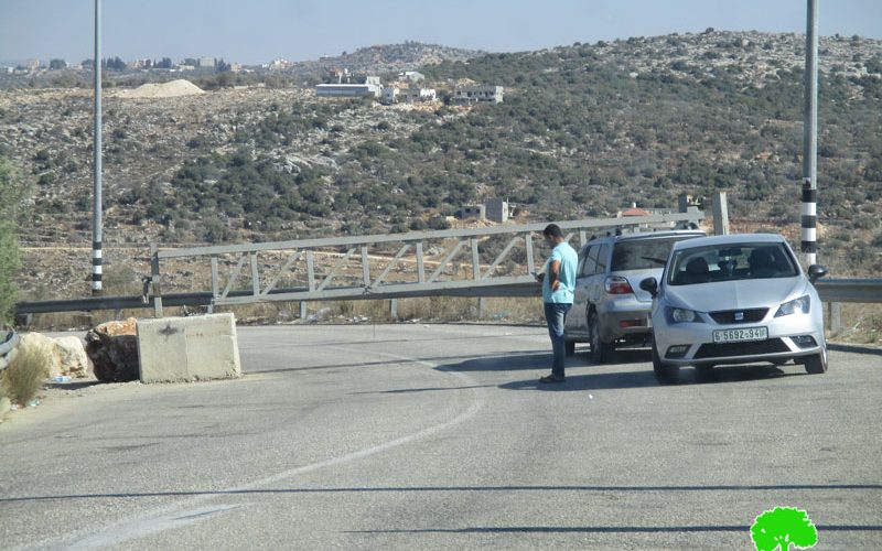 The Israeli occupation forces seal off a metal gate on the western entrance of Kafr Ad-Dik / Nablus governorate