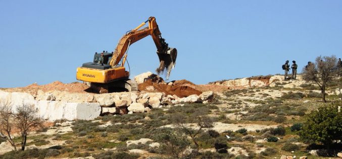 Land ravaging in Wadi Al Samin/ South Hebron