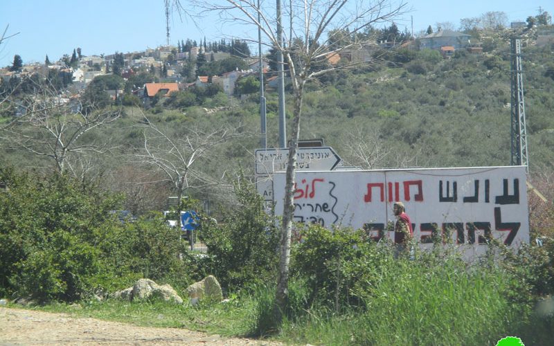 Colonial expansion in Salfit: Settlers place a tent on Salfit city entrance