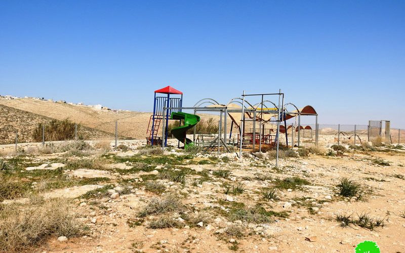 The occupation threatens to demolish a playground in Umm Al-Khair – East Yatta/ Hebron governorate